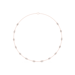 Collier en or rose 10K avec diamant taille émeraude cultivé en laboratoire Lumire, maillons Aurora, luxe - Product Image 1