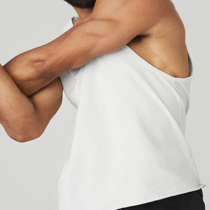 Camiseta sin mangas unisex Comfort Wash, teñida en prenda, cuello redondo, decoración bordada, transpirable, de secado rápido, no tejida, personalizada para hombre. - Product Image 1