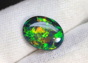 Superbe pierre précieuse d'opale noire éthiopienne Gemmes d'opale noire en vrac Glowing Welo Multi Flashy Cabochon noir éthiopien Cadeau pour elle - Product Image 3