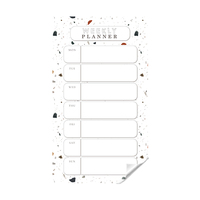 Planificateur hebdomadaire effaçable à sec durable 2024, organisateur avec surface tableau blanc réutilisable, fixation par électrostatique, en bois et polystyrène