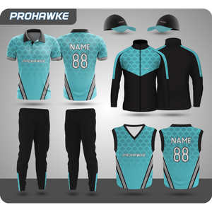 Prohawke Cricket Uniforms Conjuntos completos Cricket Uniformes Cricket Jersey Mangas completas Media manga Jersey - Product Image 1
