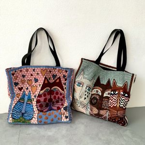 Hua Cheng Printed <b>Canvas</b> <b>Tote</b> Bag Large Capacity Fashion Design Portable Shopping Travel Bag - Product Image 1