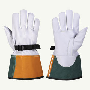 Gants de soudeur TIG de haute qualité en cuir de chèvre fendu antistatique antivibration 11oz pour une durabilité maximale Gants de sécurité OEM - Product Image 4