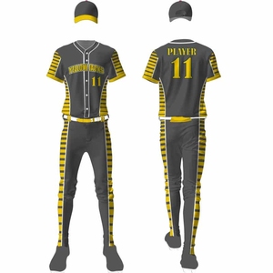 Uniforme de béisbol de poliéster con impresión por sublimación personalizada para mujer, camiseta y pantalones de softball de calidad, conjunto de 2 piezas, estampado sublimado - Product Image 2