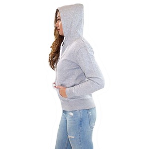 Custom Cotton Hoodie Jacket Grey for Girls and Women <b>Light</b> Weight Grey - Product Image 2