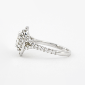 Anillo de Compromiso para Mujer Tishya Diamond, 1 Ct, Moissanita, Corte Cojín, Doble Halo, Plata de Ley 925, Chapado en Oro Rosa - Product Image 3