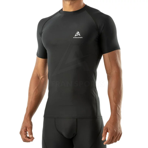 <b>Men</b> Gym <b>Compression</b> <b>Shirts</b> Solid Color Simple Plain <b>Men</b> <b>Compression</b> Short Sleeve <b>Shirts</b> <b>for</b> Sale - Product Image 2