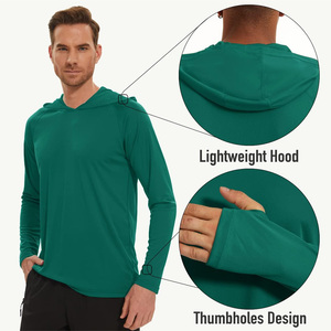 Camisas de pesca para hombre con capucha y mangas largas logotipo personalizado material transpirable OEM Ideal para deportes y ropa al aire libre - Product Image 5