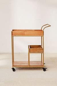 Moveable Metal Food <b>Serving</b> Bar Cart Metal <b>Trolley</b> Hot Selling 2 Tier Cart Glass Slavs Top Bar Cart <b>Trolley</b> For Hotels - Product Image 4