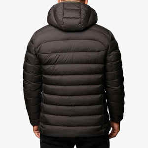 New Arrival <b>Smart</b> Casual Spring Woolen Puffer <b>Jacket</b> Zipper Closure Waterproof Standard Solid Front Hooded - Product Image 5