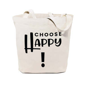 Women's Happy Cotton Canvas Tote Bag - Product Image 1