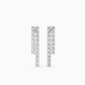 JEWELLERY PLANET Boucles d'oreilles créoles de luxe en or 10K, diamant taille coussin, sertissage clos vintage, design couronne bohème, unisexe, mariage - Product Image 4