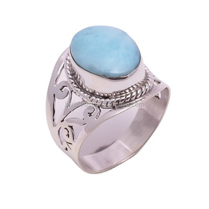 อัญมณีลาริมาร์ธรรมชาติเครื่องประดับอินเดียขายส่งทำด้วยมืออย่างดี925เงินสเตอร์ลิงสำหรับผู้หญิงเด็กเครื่องประดับงานแต่งงานงานปาร์ตี้ - Product Image 1