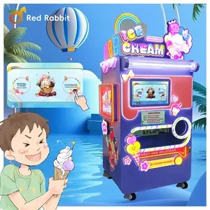 Red Rabbit Intelligent Sleep And Power Saving Coin Operated Ice Cream Vending Machine Source Factory