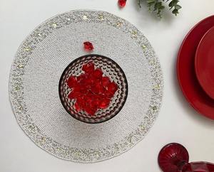 Royal Handmade Luxury Beaded Placemat with <b>Glass</b> Beads Eco-Friendly Home Dining Room Wedding Celebration Holiday Runners - Product Image 4