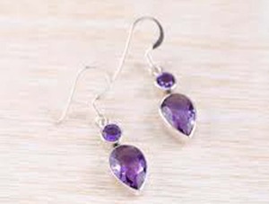 Pendientes de Plata de Ley 925 Hechos a Mano, Chapados en Oro, con Piedra Preciosa de Amatista Natural, Forma Redonda de 8 mm, Precio al por Mayor - Product Image 2