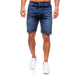 กางเกงขาสั้นผ้ายีนส์ของผู้ชายกางเกงขาสั้นผ้าเดนิมสำหรับผู้ชายวัสดุมีขนาดสีตามสั่ง - Product Image 1