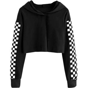 Top Classic Ladies Pullover Cotton Crop Top Hoodie Venta al por mayor Transpirable Calidad superior Venta caliente Tallas grandes Ropa de calle de invierno - Product Image 1