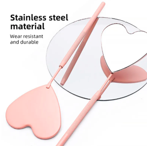 Haute Qualité Papillon Lash Extension Miroir Carte Boîte Accessoires Maquillage Outil Cils avec Noir En Acier Inoxydable Blanc Miroir - Product Image 4