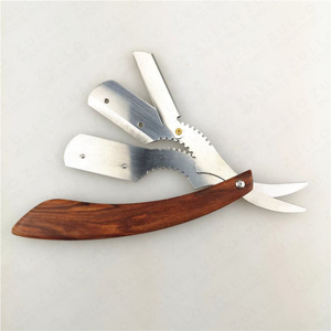 Premium Stainless Steel Foldable Straight <b>Razor</b> with Wooden Handle Professional Barber Shaving Tool Private Label - Product Image 5