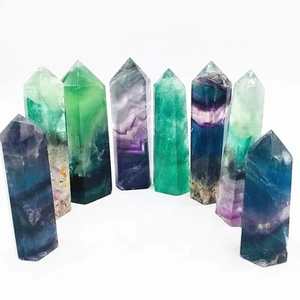 Wholesale Natural Multi Fluorite Crystal <b>Craft</b> Tower Handmade Rainbow Fluorite Crystal Quartz Tower Love For Home Decoration - Product Image 4