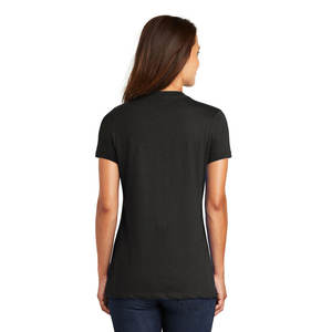 Camiseta transpirable con cuello en V para mujer, camiseta sólida de manga corta, camisetas de algodón transpirables - Product Image 5