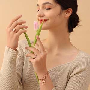 สร้อยข้อมือเงินแท้ประดับจี้แฟชั่น Jeulia Heart แบบปรับแต่งได้ - Product Image 5