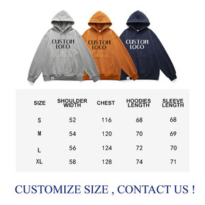 Custom Streetwear Chenille Embroidery Logo Hoodie 500gsm Fleece Pullover Street Wear Men Casual Boxy <b>Towel</b> Embroidered Hoodies - Product Image 6