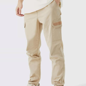 Jogging d'entraînement 100% coton pour hommes pantalon de course droit de couleur unie Style décontracté pour la saison de printemps léger - Product Image 1