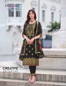 Nuevo 2024 último traje de diseñador Evergreen estilo moderno Banarasi Jacquard Spun seda Kurti pantalón con trabajo manual exclusivo para la venta - Product Image 3