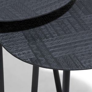 ชุดโต๊ะข้างเตียงทำจากโลหะ2ชิ้นพร้อมตะกั่วโต๊ะวางบนโซฟาสำเร็จรูปสีเทาสำหรับใช้ในบ้าน - Product Image 3