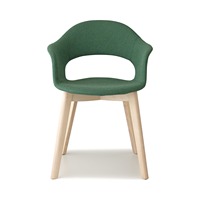 Fauteuil de salle à manger rembourré en tissu avec structure en bois de hêtre