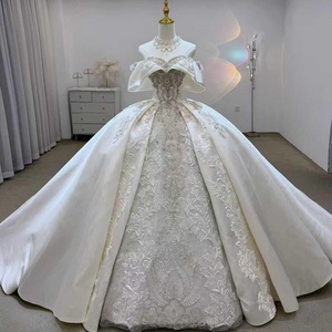 ชุดแต่งงานผ้าซาตินหรูห<span class=keywords><strong>ร</strong></span>า Jancember JJ114 ประดับลู<span class=keywords><strong>ก</strong></span>ปัด ชุดเจ้าสาวแบบเปิดไหล่ท<span class=keywords><strong>ร</strong></span>งบอล<span class=keywords><strong>ก</strong></span>าวน์ ชุดแต่งงานสำหรับพิธีในโบสถ์ - Product Image 1