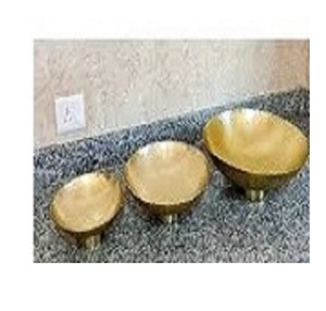 Cuivre martelé ensemble de trois bol de service en métal ustensiles de cuisine et restaurant décoratif fait à la main fantaisie classique bol de service en métal - Product Image 1