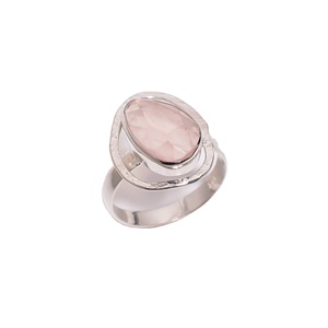 Bague en quartz Rose en argent sterling 925, bijoux faits sur mesure pour femmes, vente en gros, bagues en argent fin, exportateurs - Product Image 1