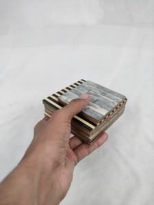 Posavasos Personalizados con Incrustaciones de Piedra Blanca, Decoración Ecológica para el Hogar y la Cocina, Impresión Serigráfica, Regalo de Navidad, India - Product Image 5