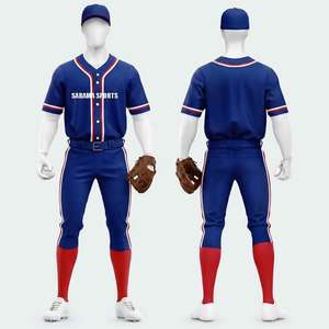 ชุดยูนิฟอร์มเบสบอล ผ้าซับเหงื่อ รับผลิตตามแบบ (OEM)  ผู้จัดจำหน่ายชุดยูนิฟอร์มเบสบอล รับสั่งซื้อจำนวนมาก ชุดยูนิฟอร์มเบสบอลทนทานสำหรับการฝึกซ้อม - Product Image 1
