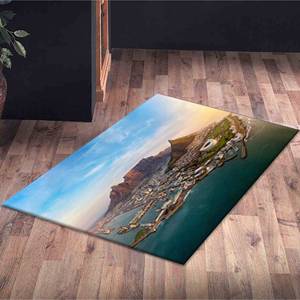 Tapis imprimé paysage urbain coloré - Design Montagne de Table Afrique du Sud, tapis en chenille - Product Image 5