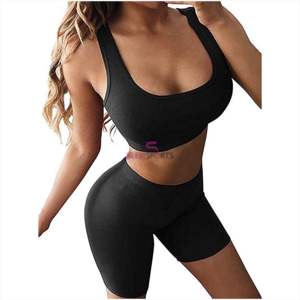Chándal de 2 piezas para mujer, conjunto de entrenamiento deportivo, pantalones cortos de Yoga - Product Image 4
