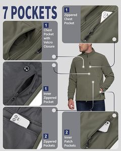 Chaqueta Softshell Ligera, Transpirable e Impermeable para Hombre, con Forro Polar Cálido, Cortavientos para Viajes, Senderismo, Golf, Motociclismo y Carreras - Product Image 3