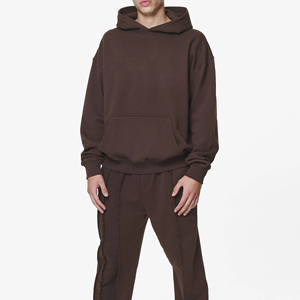 Sweatshirts à capuche décontractés de luxe en coton unisexe pour hommes, survêtement en polaire brodé imprimé avec logo personnalisé, poids lourd, uni - Product Image 6