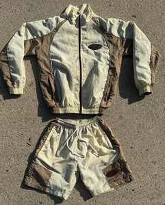 Streetwear d'été pour hommes, veste coupe-vent en nylon, sweat à capuche et short, survêtement avec logo brodé à la flamme, ensemble deux pièces - Product Image 6