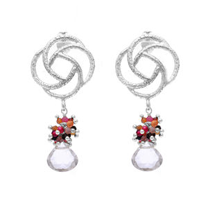 Best Quality <b>Solid</b> 925 Sterling <b>Silver</b> Multi-Gemstone Dangle <b>Earrings</b> Designer 18K Gold Plated Handmade Weddings Casa de Plata - Product Image 6