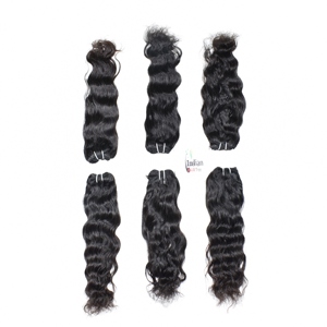Extensions de cheveux humains vierges bruts noirs à 100%, en gros, pas chers, ondulés, sans traitement chimique, cuticules alignées, provenant de temples indiens - Product Image 4