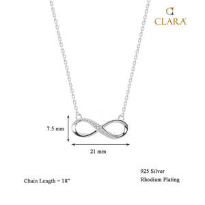 สร้อยคอจี้รูปอินฟินิตี้เงินแท้ 925 ยี่ห้อ CLARA ชุบโรเดียม ดีไซน์วินเทจ ประดับเพชรซิร์คอน สีโรสโกลด์ - Product Image 5