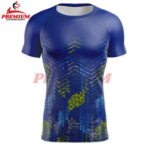 Sublimación personalizada Impreso Rash Guard para hombres Spandex Protección UV Surf Buceo Rashguard Boxeo Gimnasio Camisas de compresión - Product Image 1