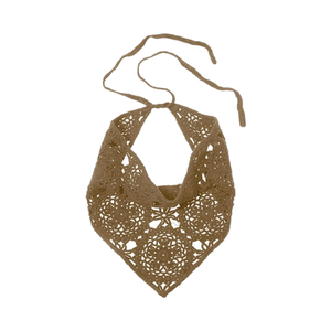 Pañuelo para el Cabello de Mujer, 100% Algodón, Hecho a Mano, con Diseño de Crochet, Patrón Sólido, Triangular, Diadema y Lazo, Estilo Bikini Sexy, con Flores - Product Image 1