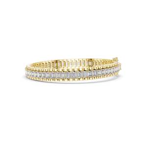 Luxury 12 CT Lab Diamond <b>Baguette</b> Tennis <b>Bracelet</b> VVS-VS EF CVD Diamonds 18KT, 14KT, 10KT Gold & 925 Silver Rose, Yellow, - Product Image 4