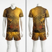 Ensemble de maillots de sport pour hommes personnalisés à imprimé animal d'été, col en V, manches courtes, vêtements de combat pour la salle de sport, uniforme d'entraînement sublimé BJJ MMA