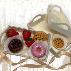 Ensemble de 3 petits plateaux en bois non finis avec poignées, design traditionnel pour mariage et décoration intérieure, ensemble imbriqué - Product Image 2